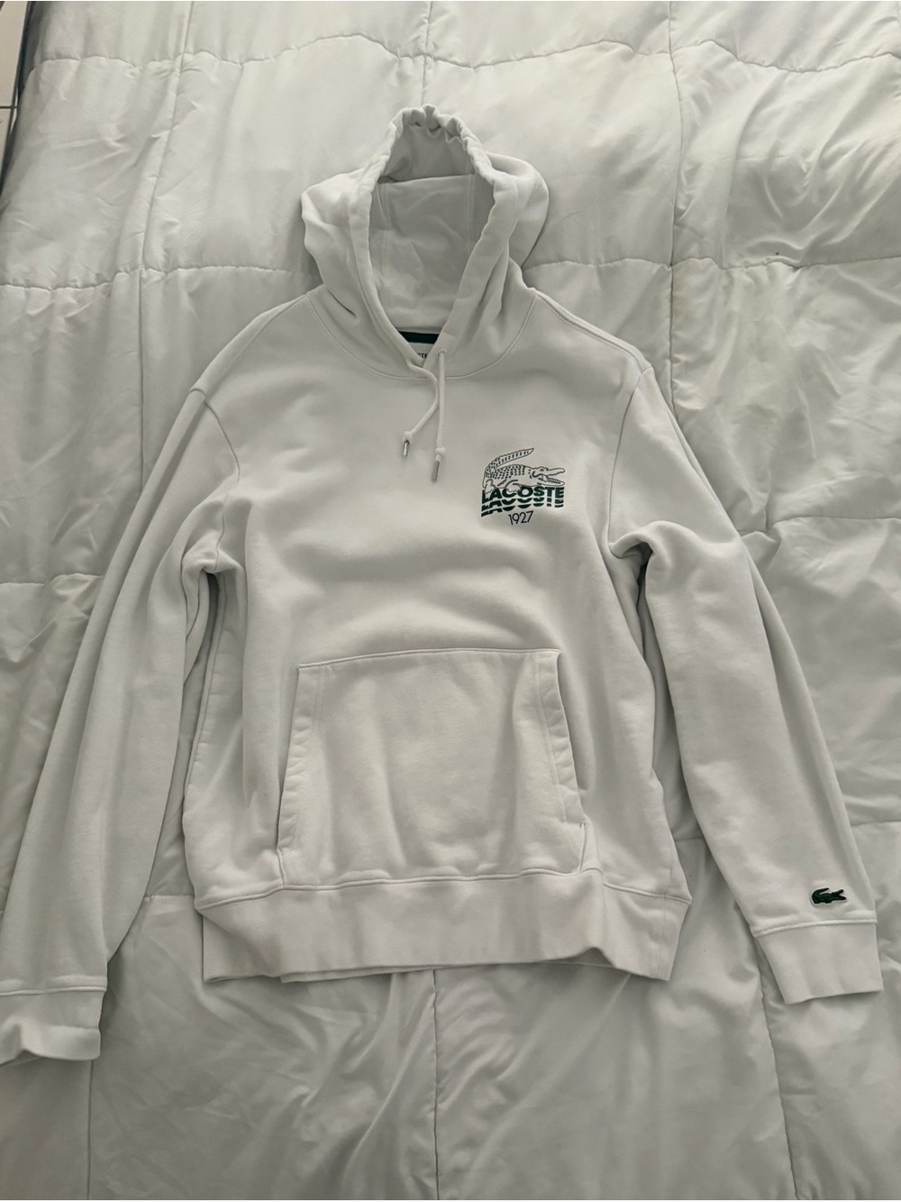 Lacoste White Logo Hooded Sweatshirt - men’s